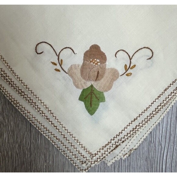 Set Of 9 Vintage Cloth Napkins With Acorn Fall Leaf Appliqué 16” Square Stained - Picture 4 of 10
